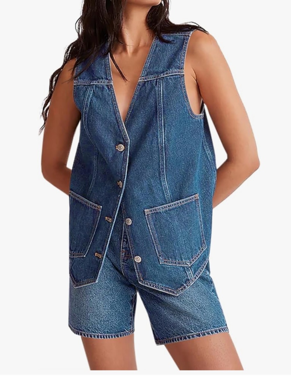 Classic Denim Vest - Blue